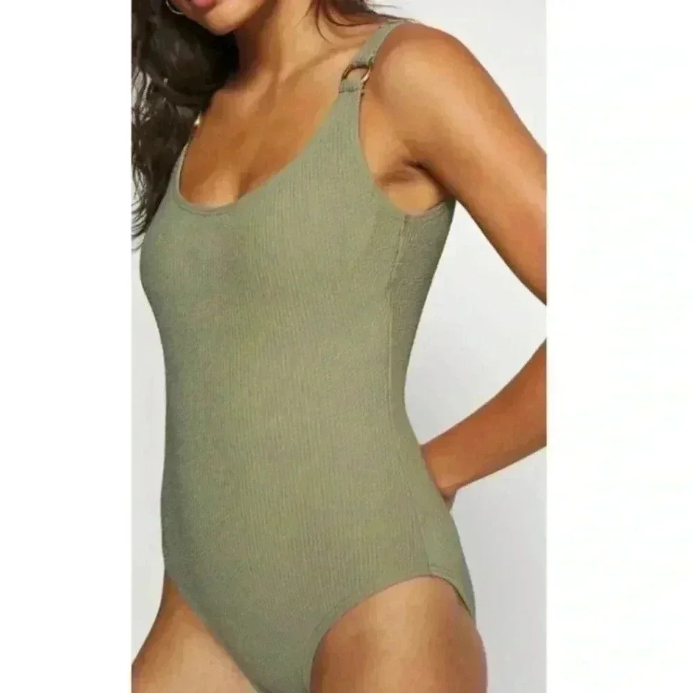 Michael Kors New Logo Ring One Piece Swimsuit Size 14